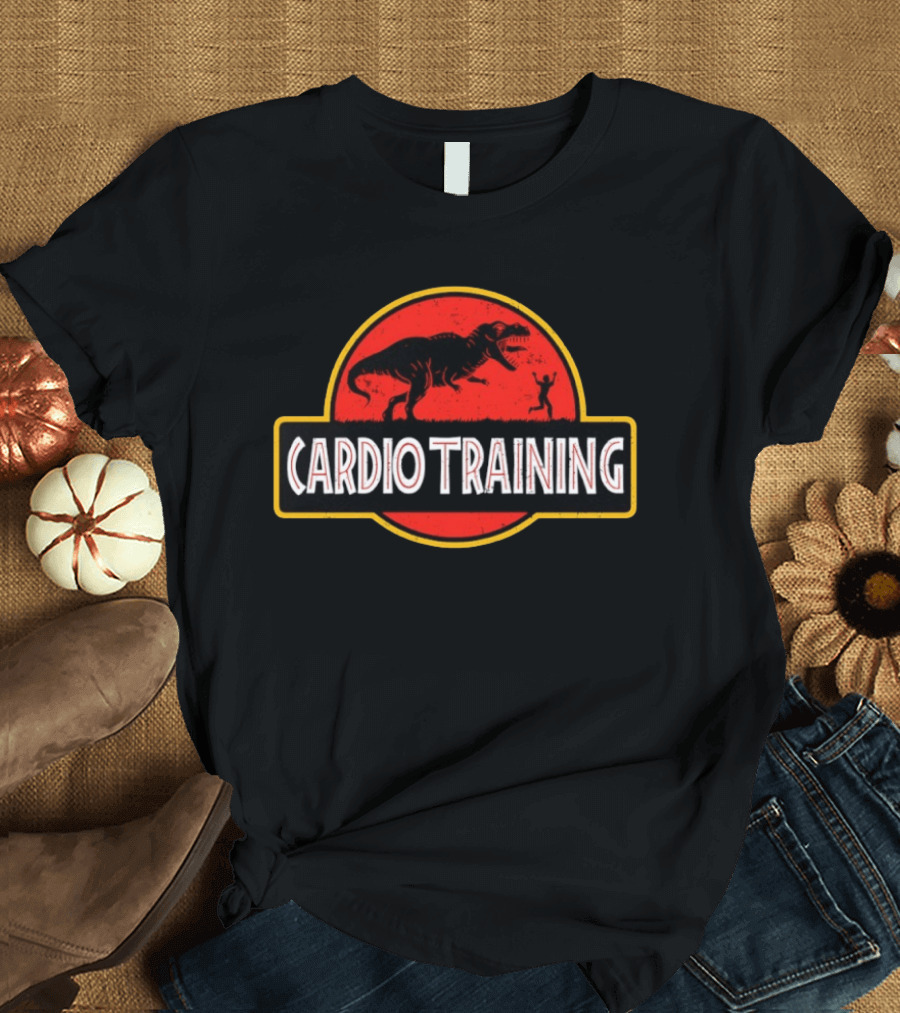 Cardio Training Dinosaur Exercise Jurassic Park Rex Running T-Shirt