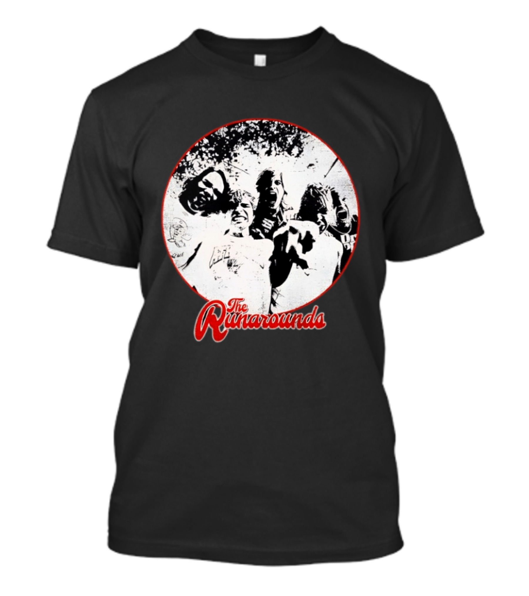 The Runarounds Band Black And White Circle Group Photo T-Shirt