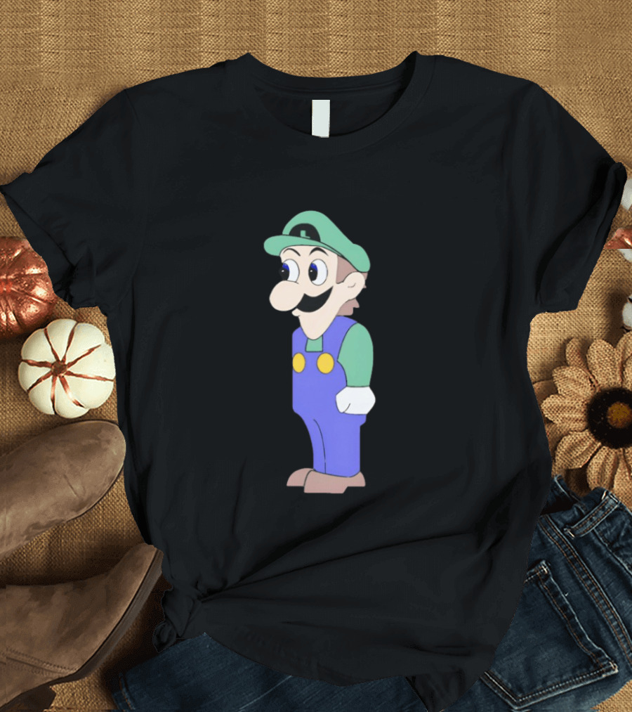 Look At Front Of For Boobs Luigi Funny Meme T-Shirt