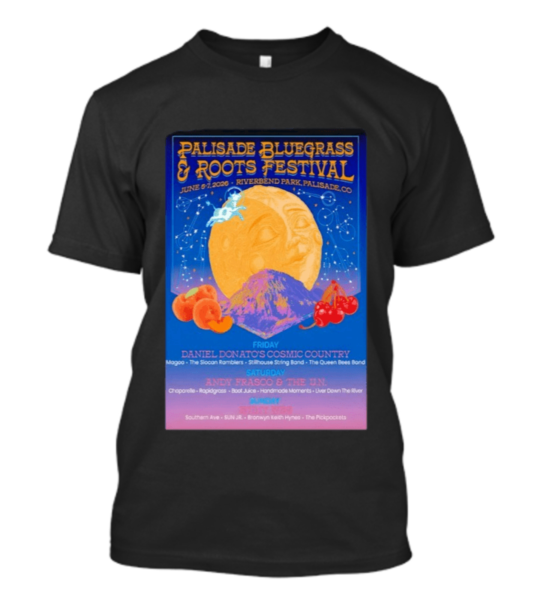 Palisade Bluegrass And Roots Festival 6 5 To 6 7 2026 Palisade CO T-Shirt