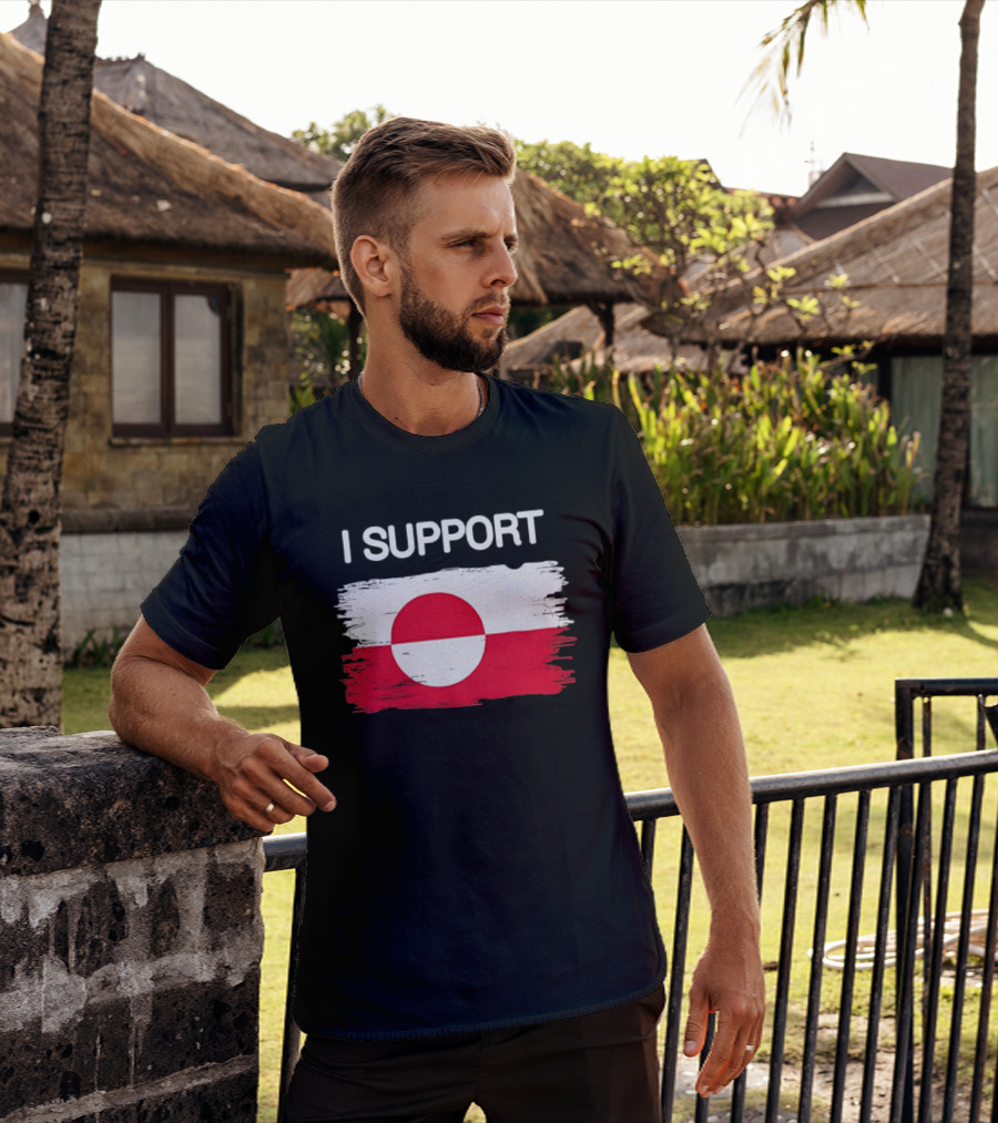 I Support Greenland Flag Design Make Amireca Go Away T-Shirt