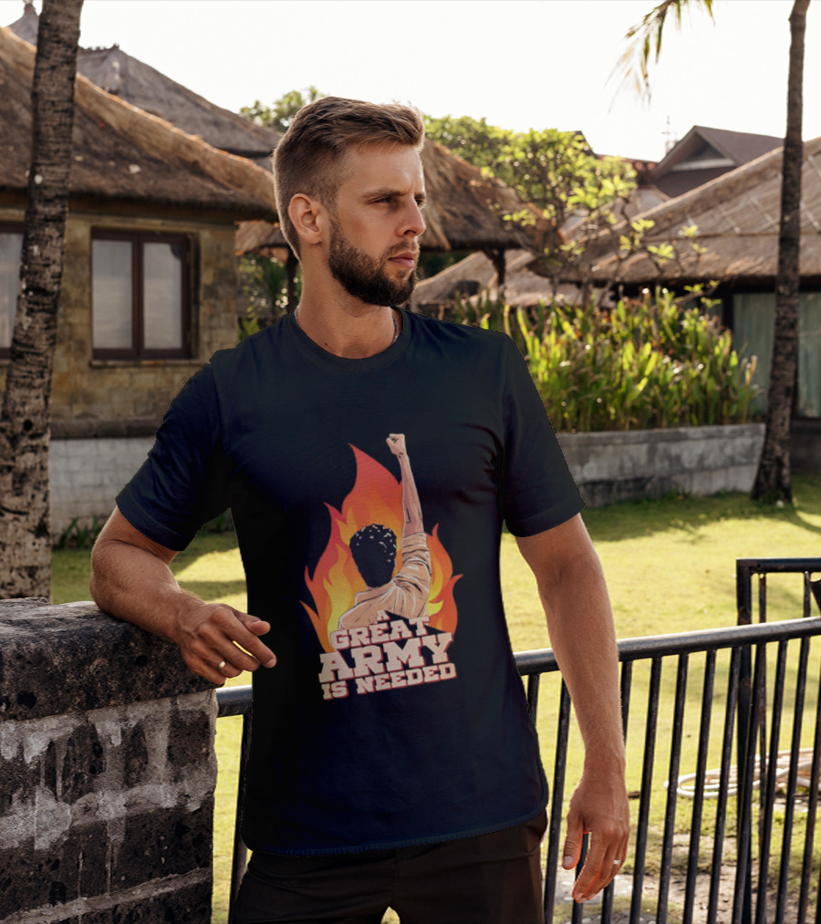 Parasakthi A Great Army Is Needed Raised Fist Flame T-Shirt