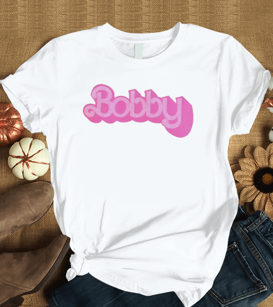 Bobby Pink Text Style Bob Weir Barbie Font T-Shirt