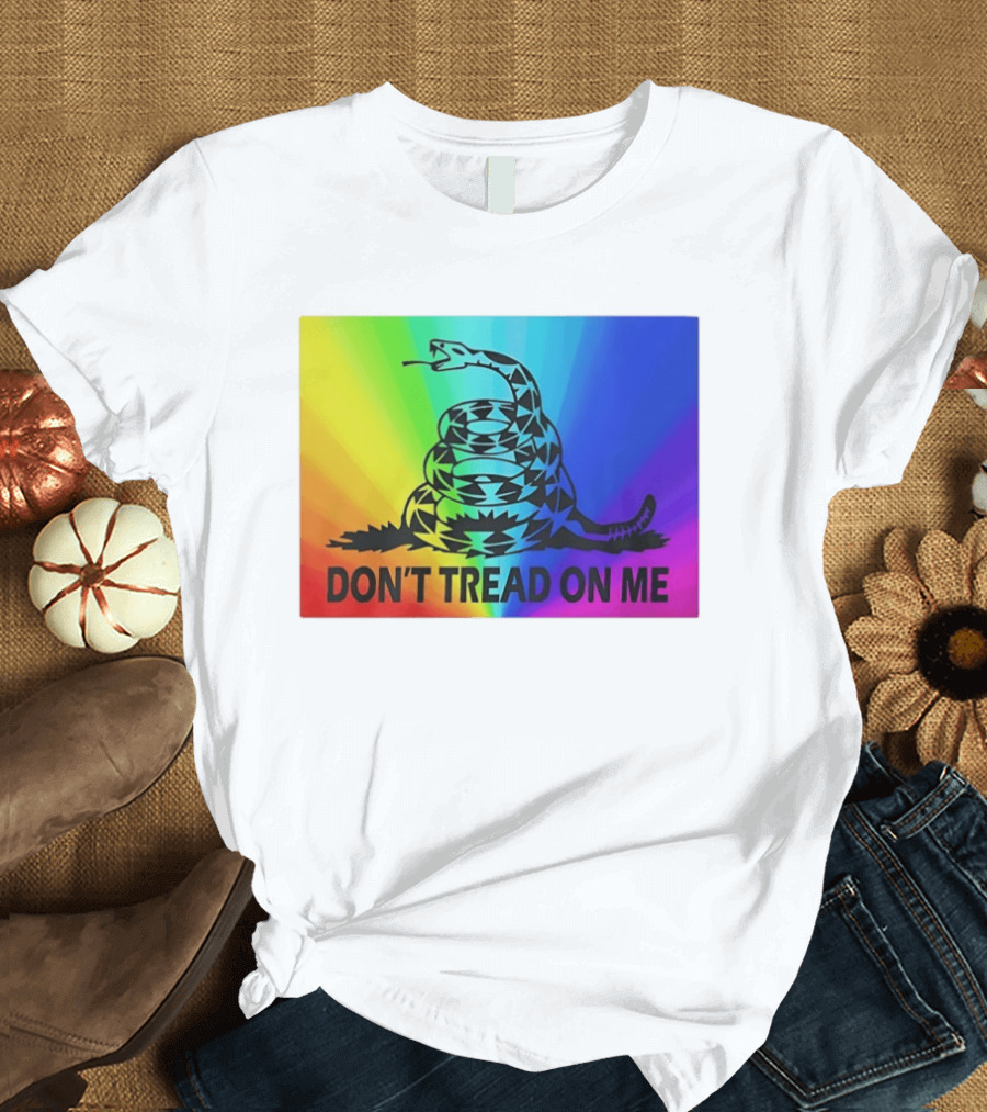 Rainbow Don't Tread On Me Snake T-Shirt