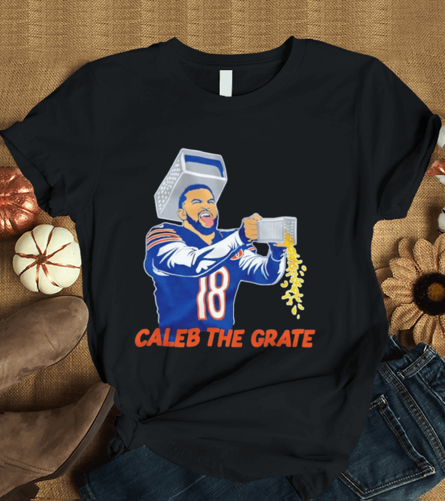Caleb Williams Cheese Grater Caleb The Grate Chicago Football 18 T-Shirt