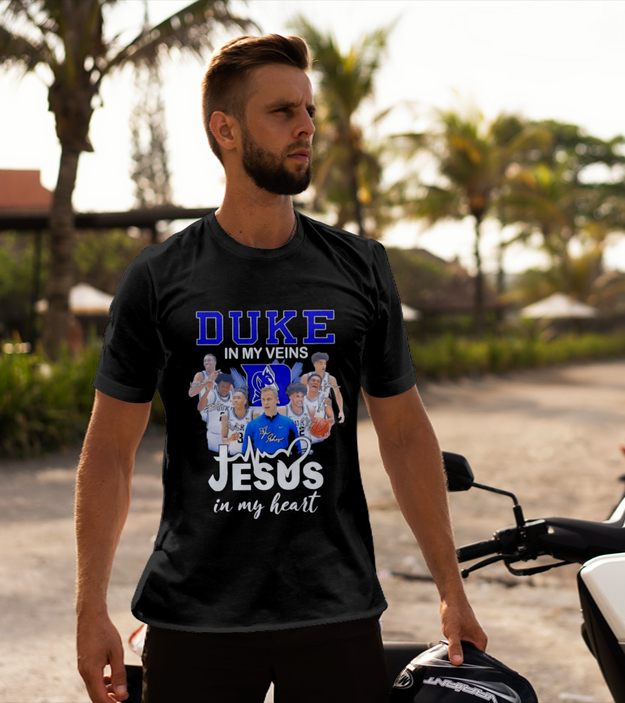 Duke Blue Devils Basketball Jesus In My Heart Signatures T-Shirt