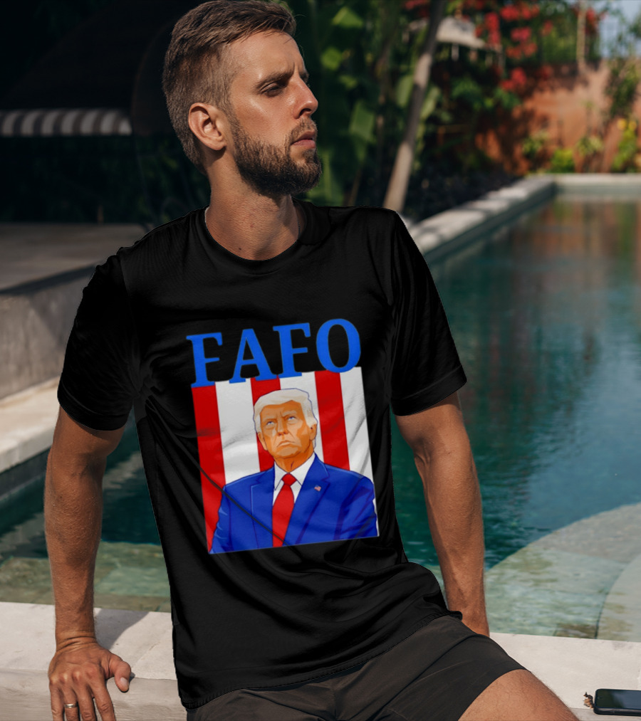 FAFO Trump USA Patriotic Bold Red White Blue T-Shirt