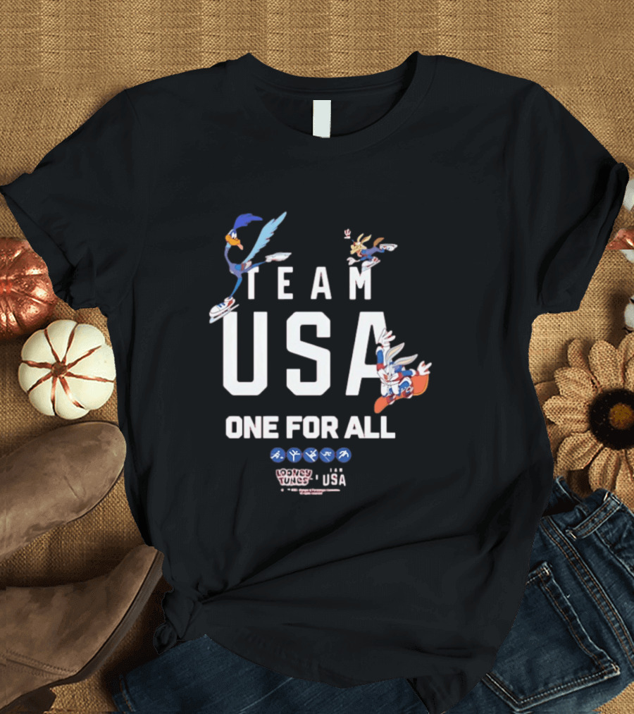 Team USA One For All Looney Tunes Bugs Bunny Road Runner Collab T-Shirt