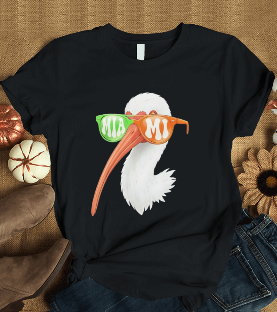 Miami White Ibis Sunglasses MIA MI T-Shirt