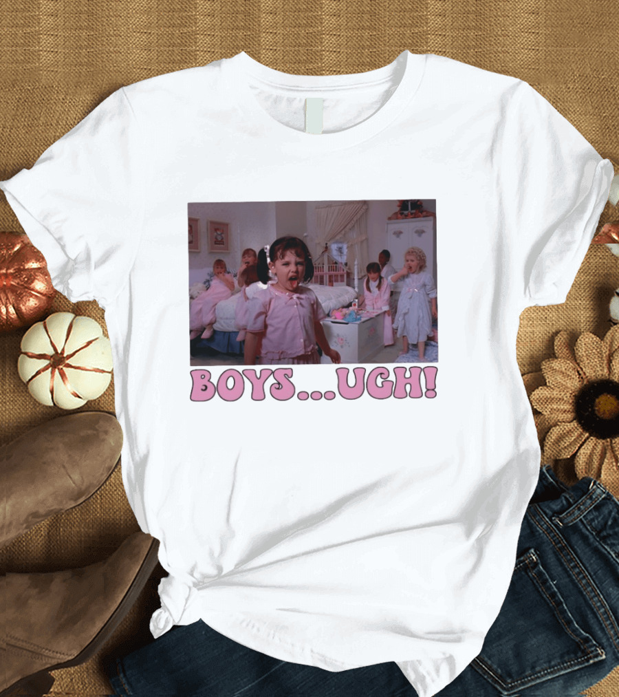 Boys Ugh Funny Valentine's Day Pink Pajama Party Classic Movie Scene T-Shirt
