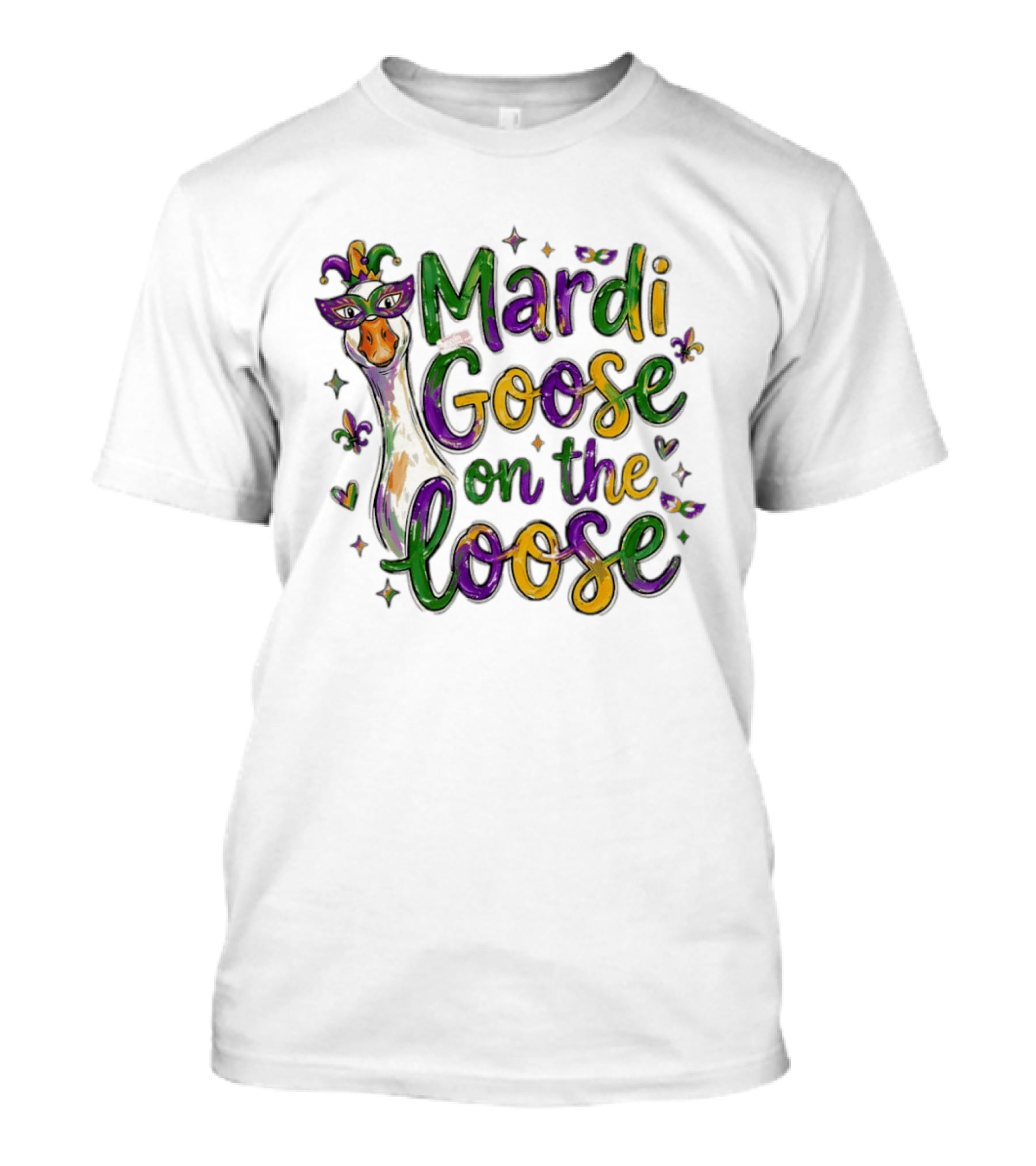 Mardi Goose On The Loose Funny Goose Mardi Gras Outfit T-Shirt