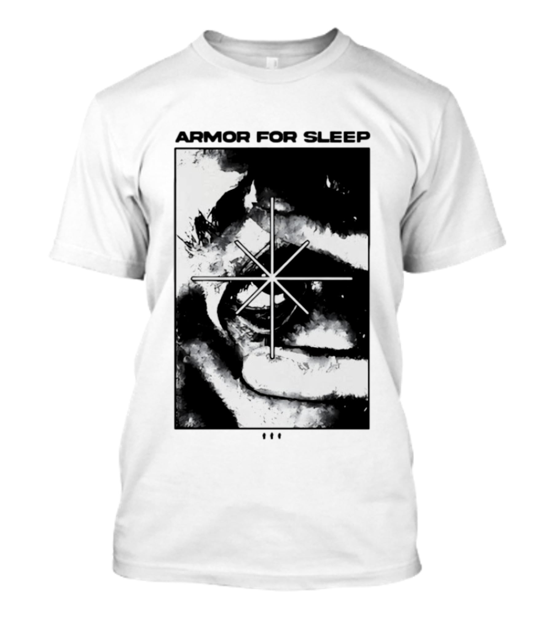 Armor For Sleep Eyeball Star Symbol Monochrome T-Shirt