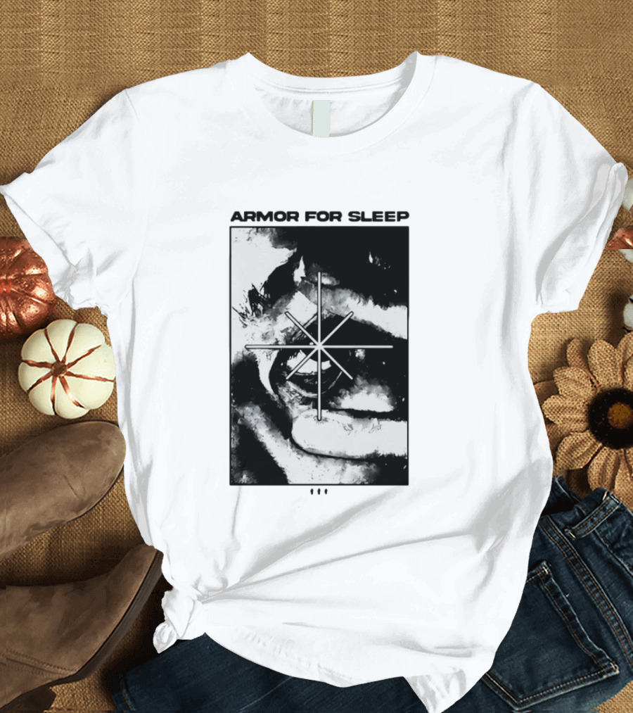 Armor For Sleep Eyeball Star Symbol Monochrome T-Shirt