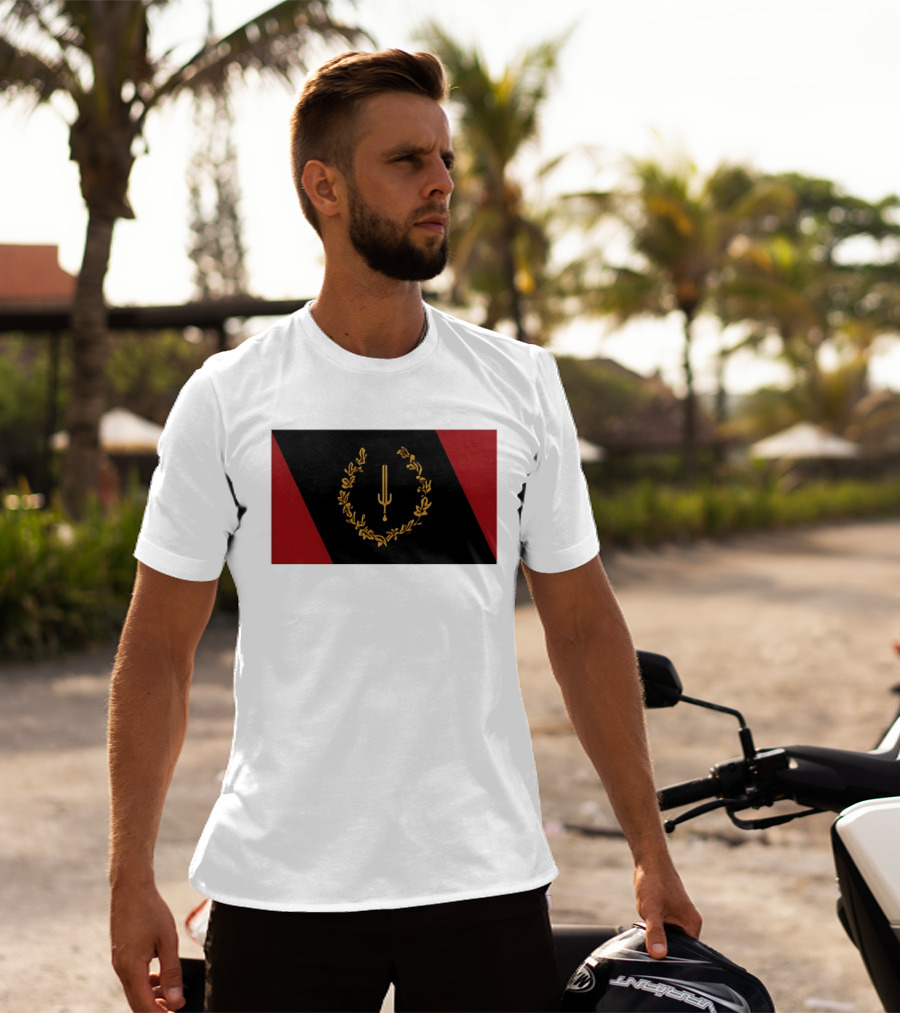 Black American Heritage Flag Laurel Wreath And Torch T-Shirt