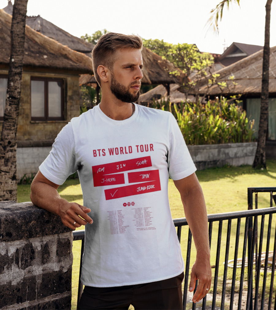 BTS World Tour 2026 RM Jin Suga J Hope Jimin V Jungkook Concert Tour Dates T-Shirt