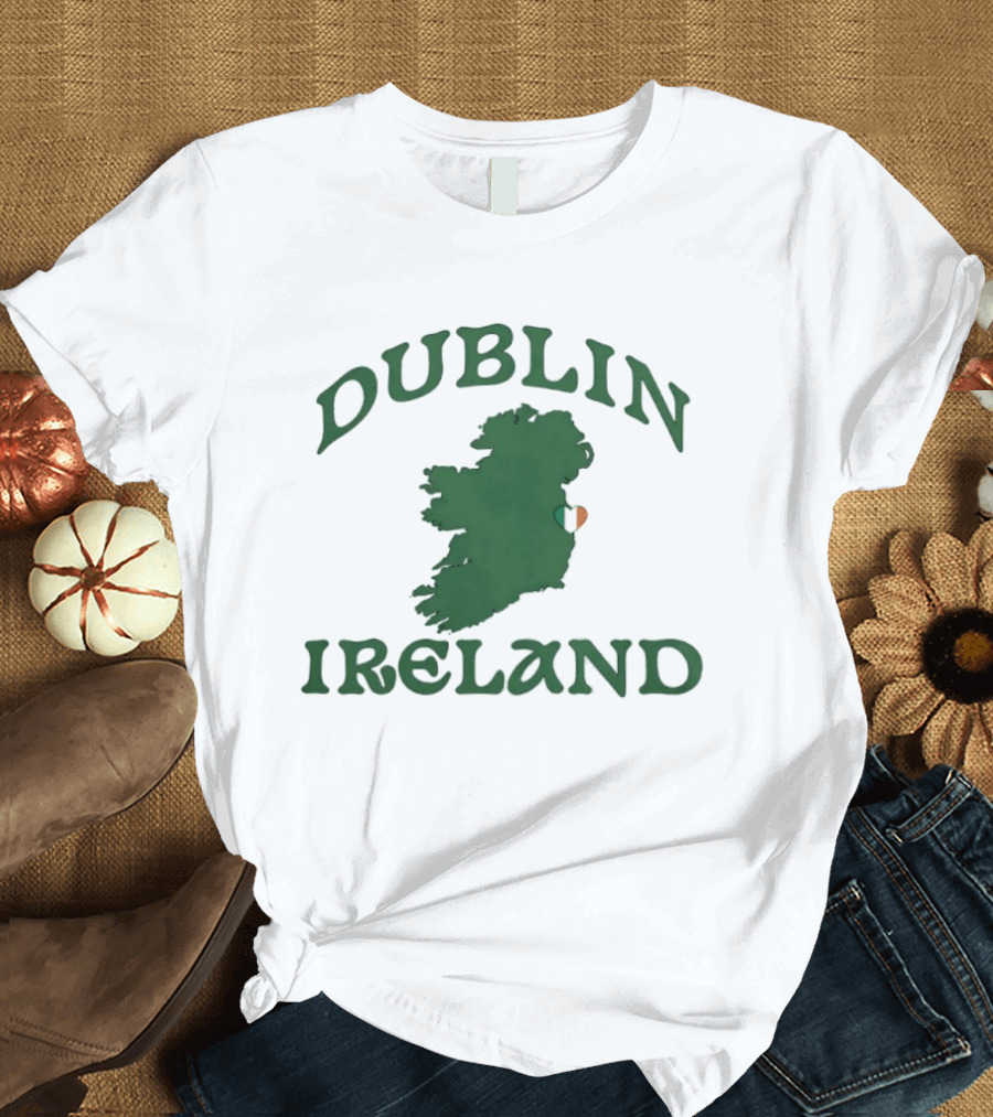 Dublin Ireland Map St Patrick's Day Irish Charm T-Shirt