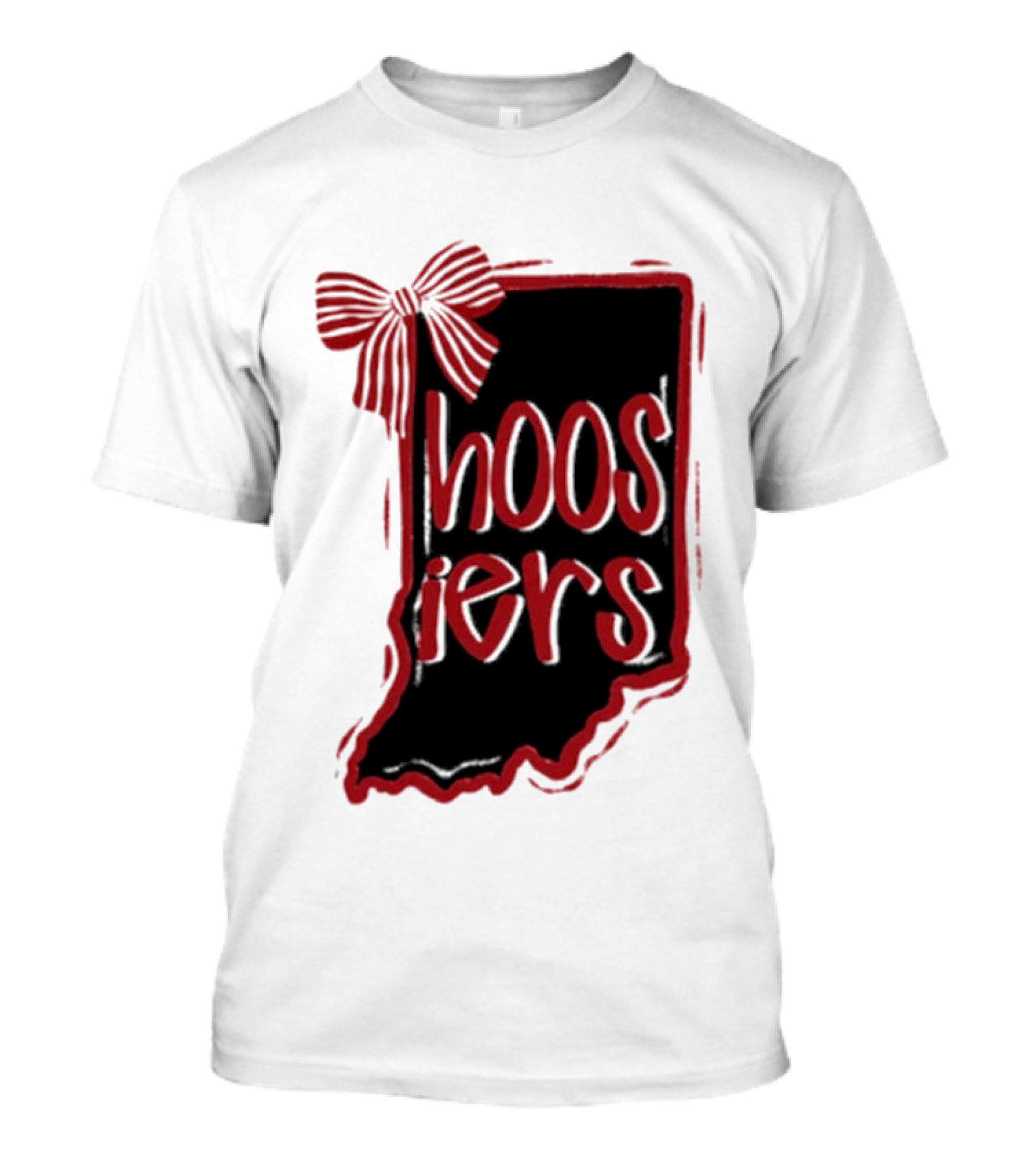 Hoosiers Indiana State Outline Bow Game Day T-Shirt