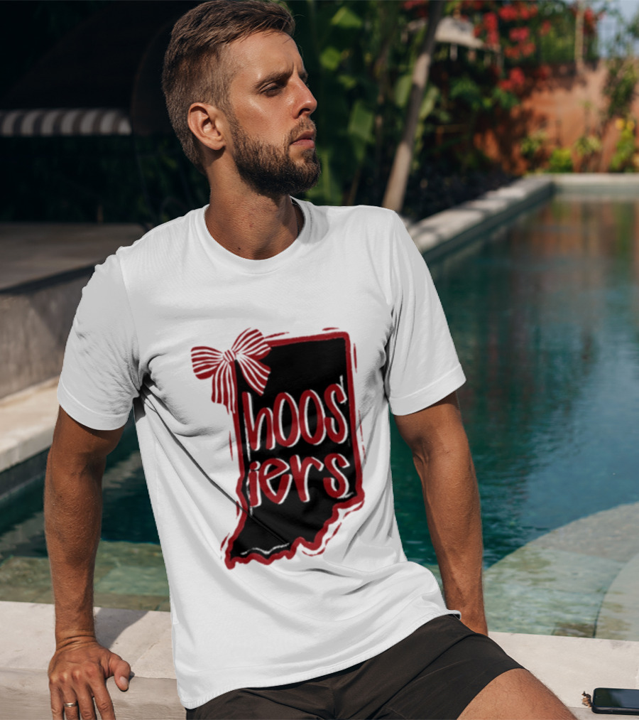 Hoosiers Indiana State Outline Bow Game Day T-Shirt