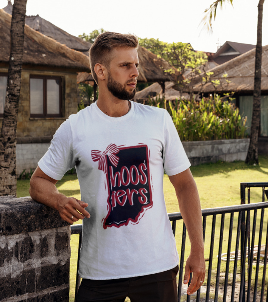 Hoosiers Indiana State Outline Bow Game Day T-Shirt