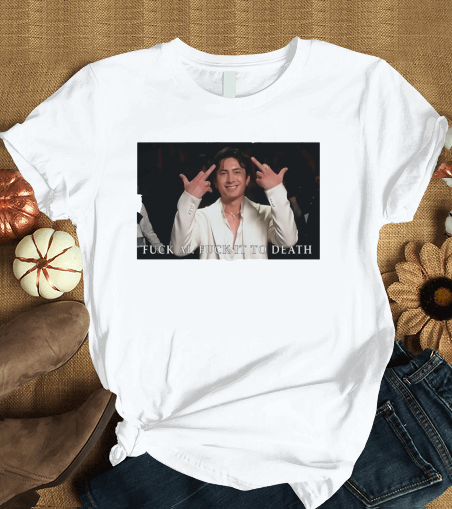 Hudson Williams Fuck AI Fuck It To Death Middle Finger Gesture T-Shirt