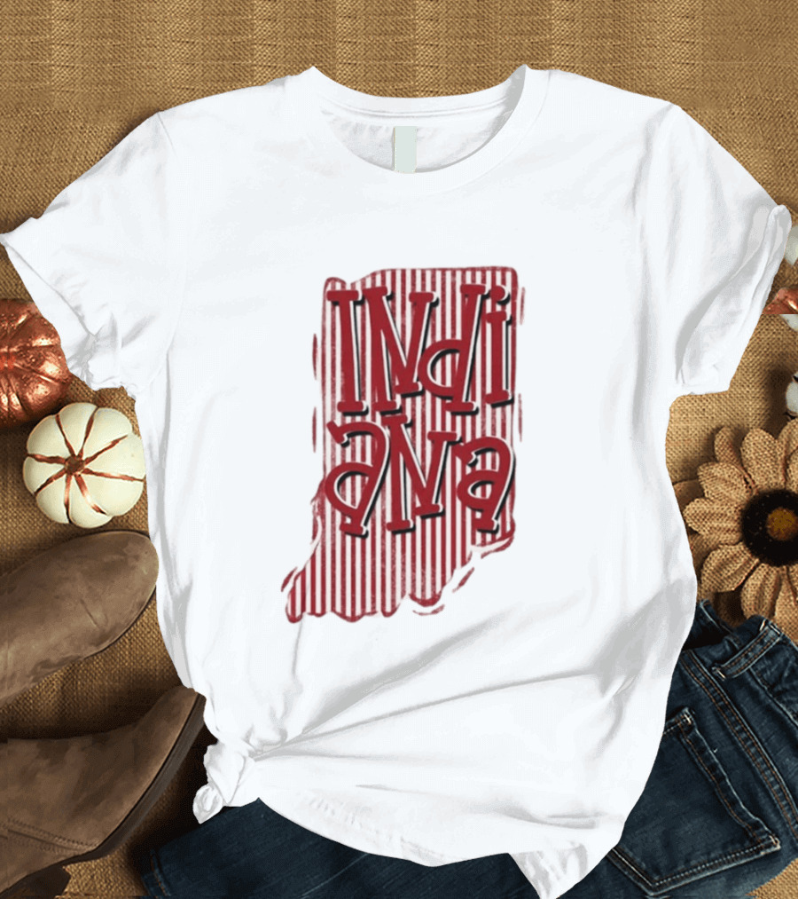 Indiana Stripe Hoosiers Football Indiana T-Shirt