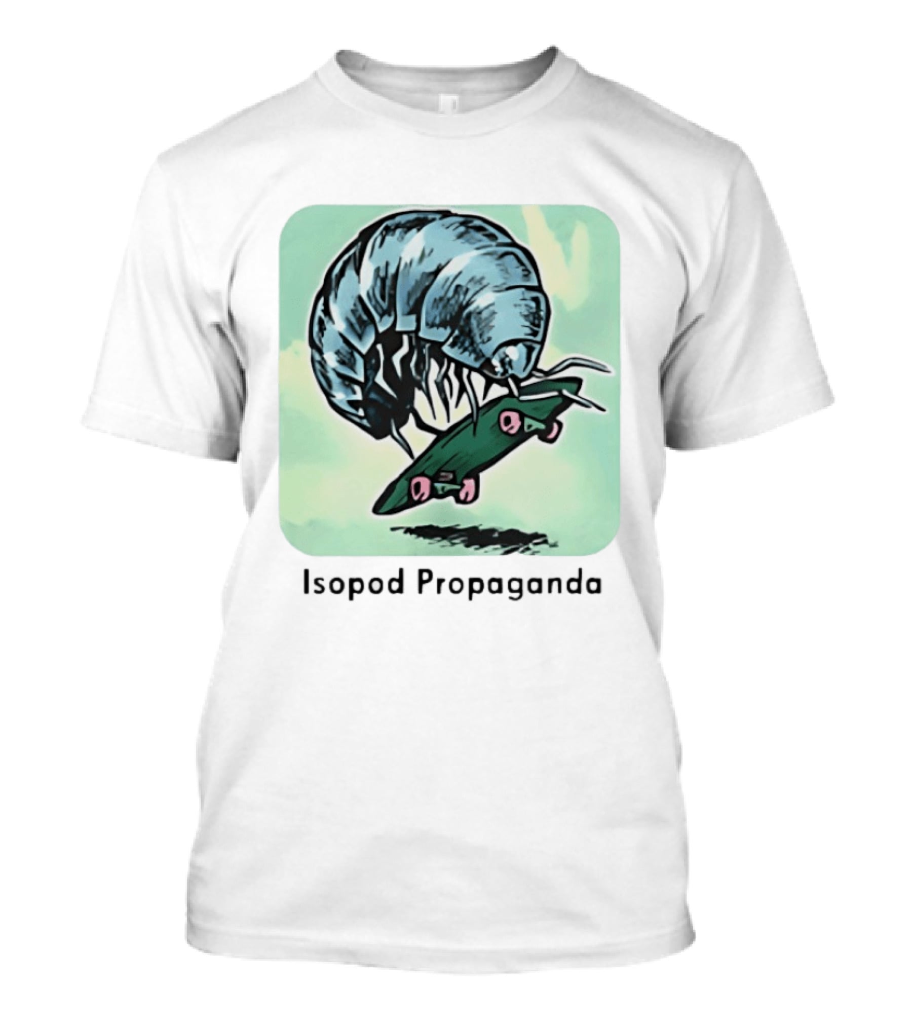 Isopod Riding Skateboard Fun Surreal T-Shirt