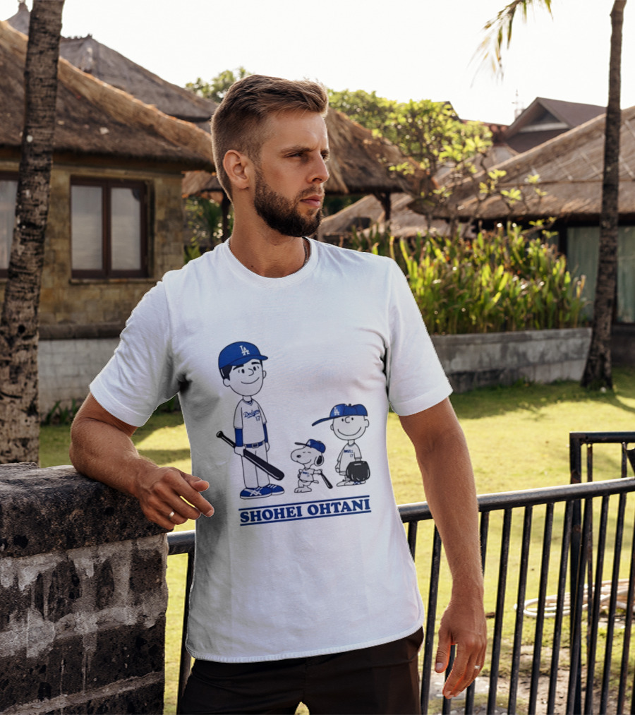 Snoopy Shohei Ohtani Los Angeles Dodgers Baseball Peanuts T-Shirt