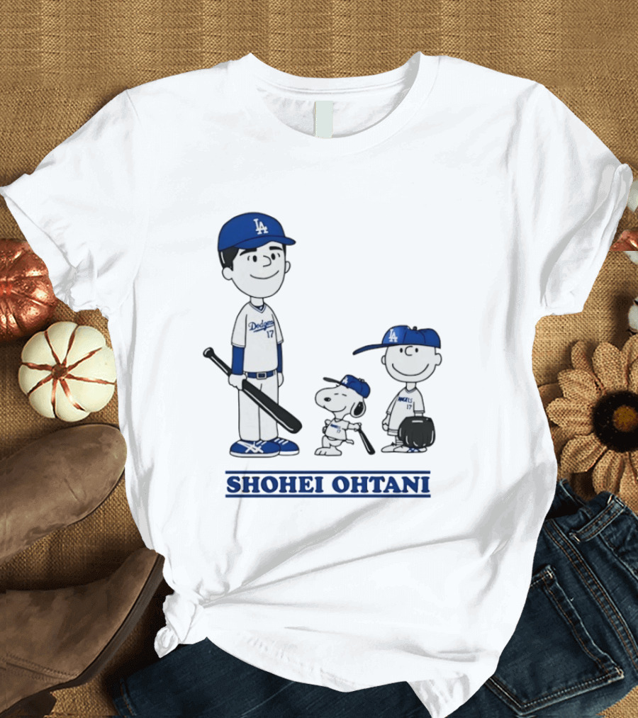 Snoopy Shohei Ohtani Los Angeles Dodgers Baseball Peanuts T-Shirt