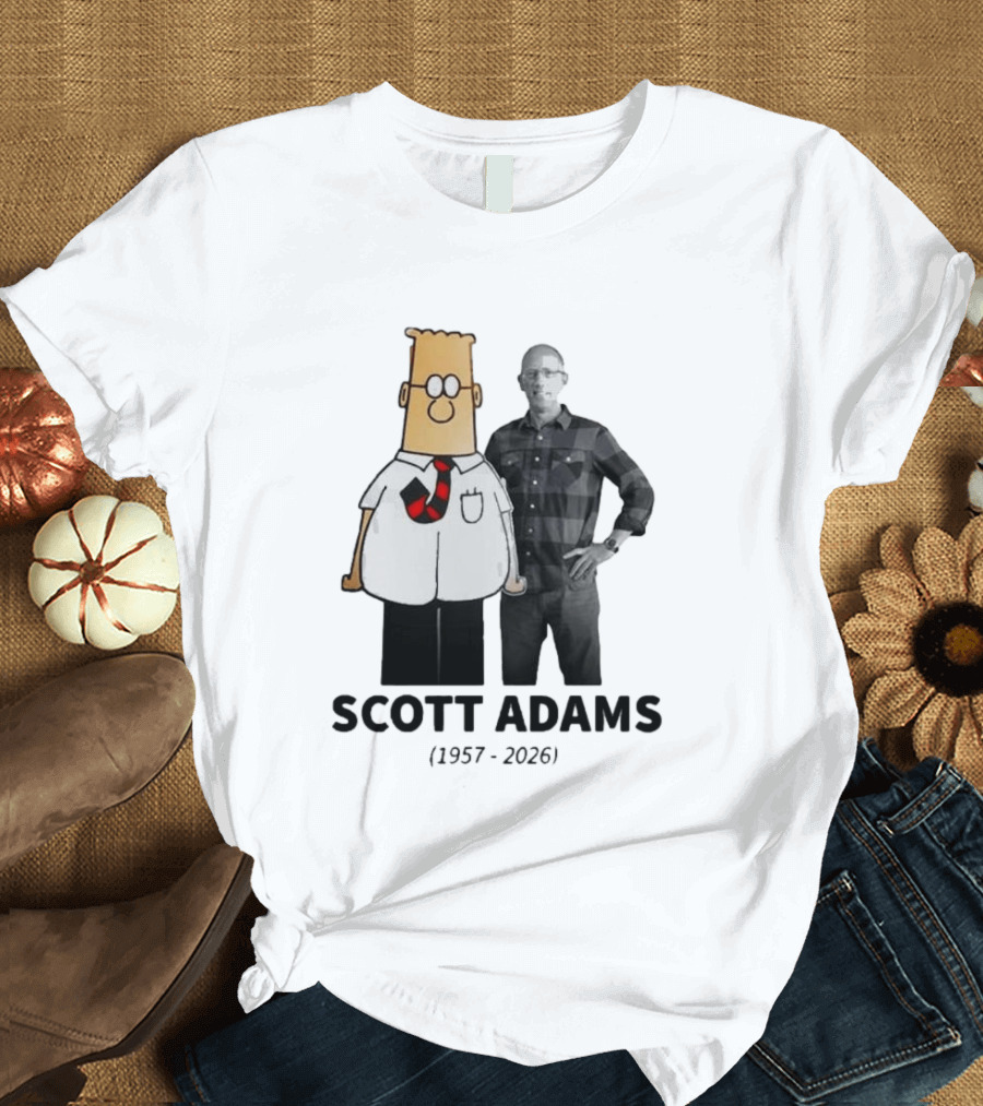 Scott Adams 1957 2026 Cartoon T-Shirt