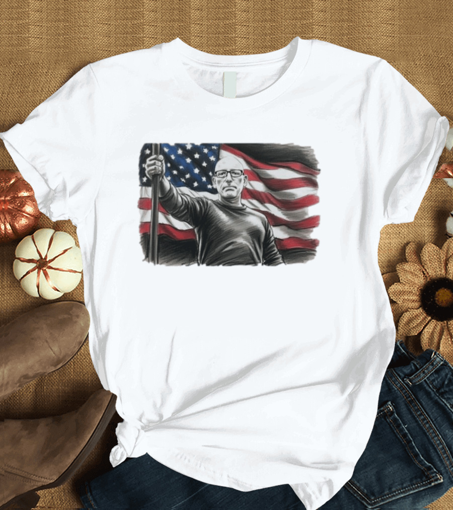 Scott Adams Holding American Flag Patriotic T-Shirt