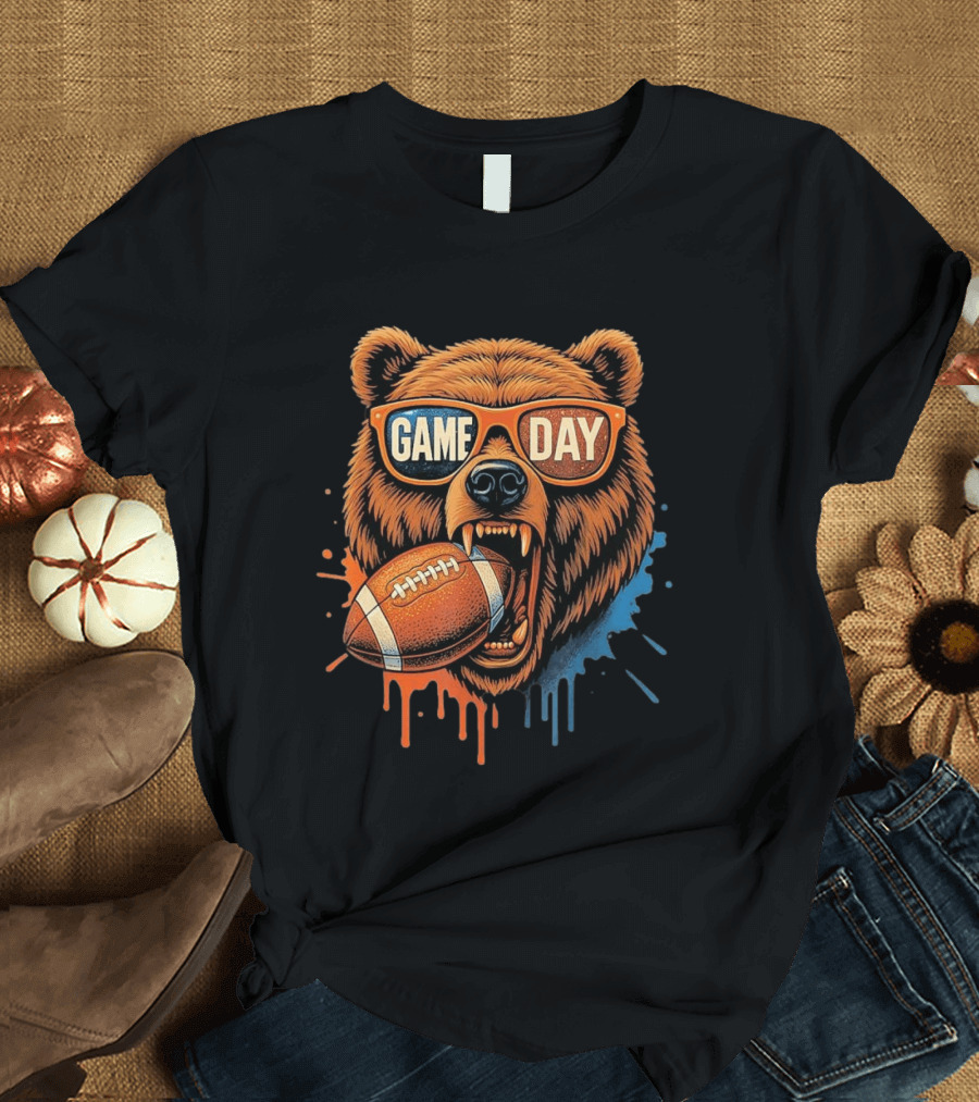 Bear Game Day Football Sunglasses Roaring Bear T-Shirt