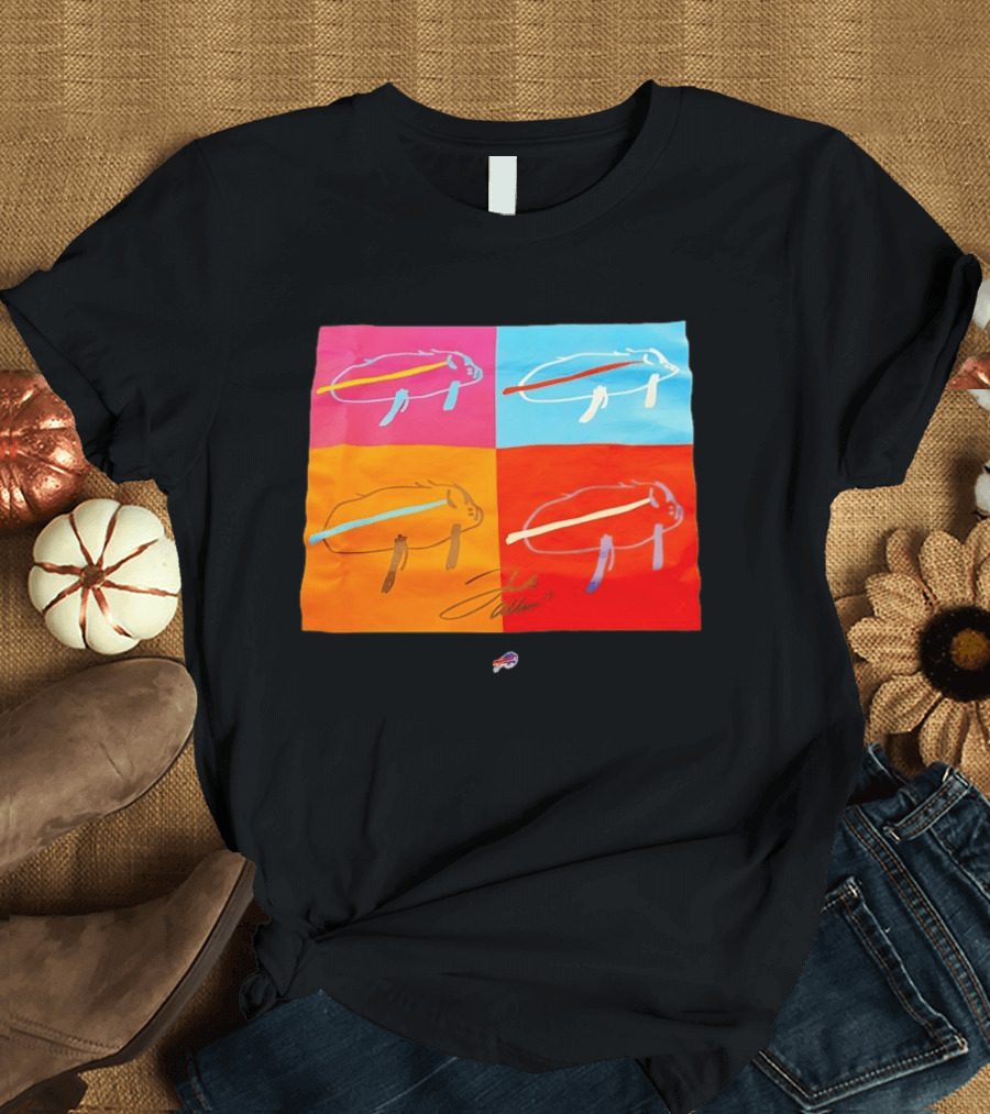 Buffalo Bills Pop Art Josh Allen Signature T-Shirt