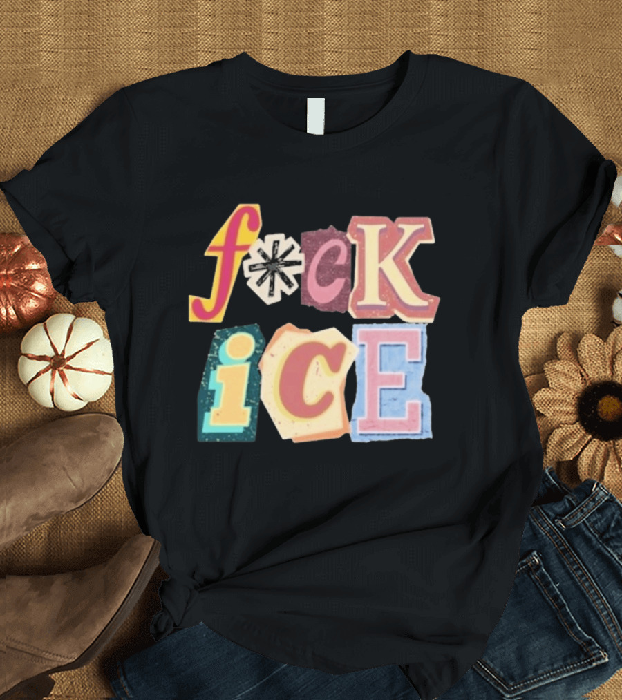 F*ck Ice Magazine Text Collage T-Shirt