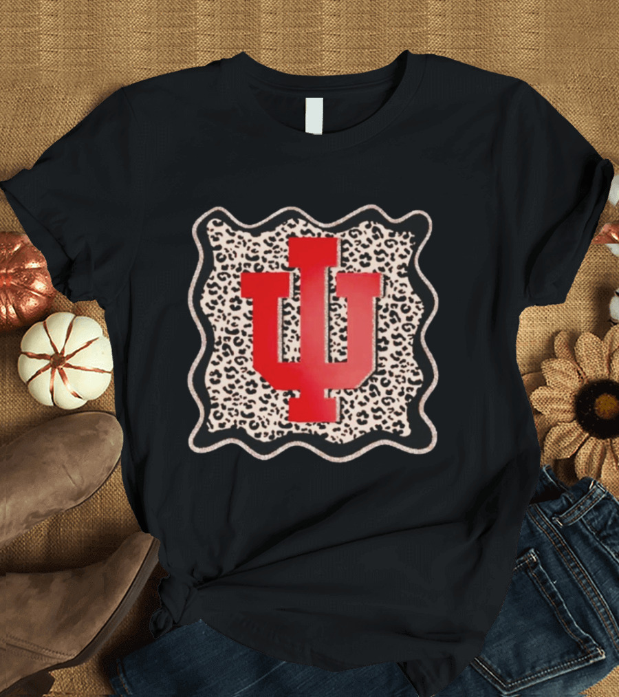 Hoosier Luxe Leopard IU Game Day Glam Indiana T-Shirt