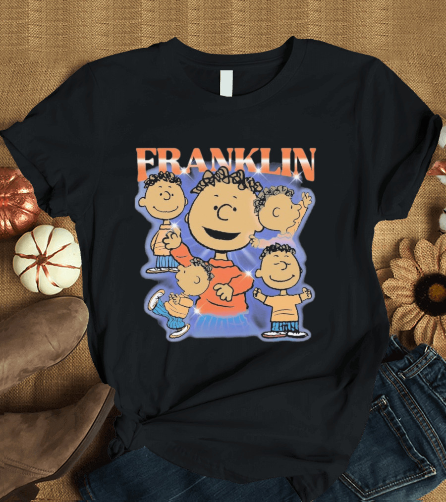 Peanuts Franklin Cartoon Character Classic Nostalgic Illustrations T-Shirt