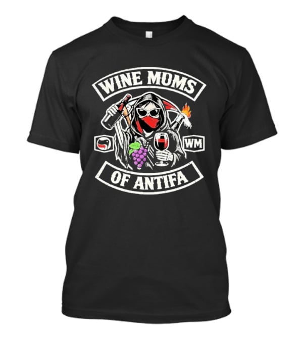 Wine Moms Of Antifa Flaming Cocktail Revolution Grapes Sketch T-Shirt