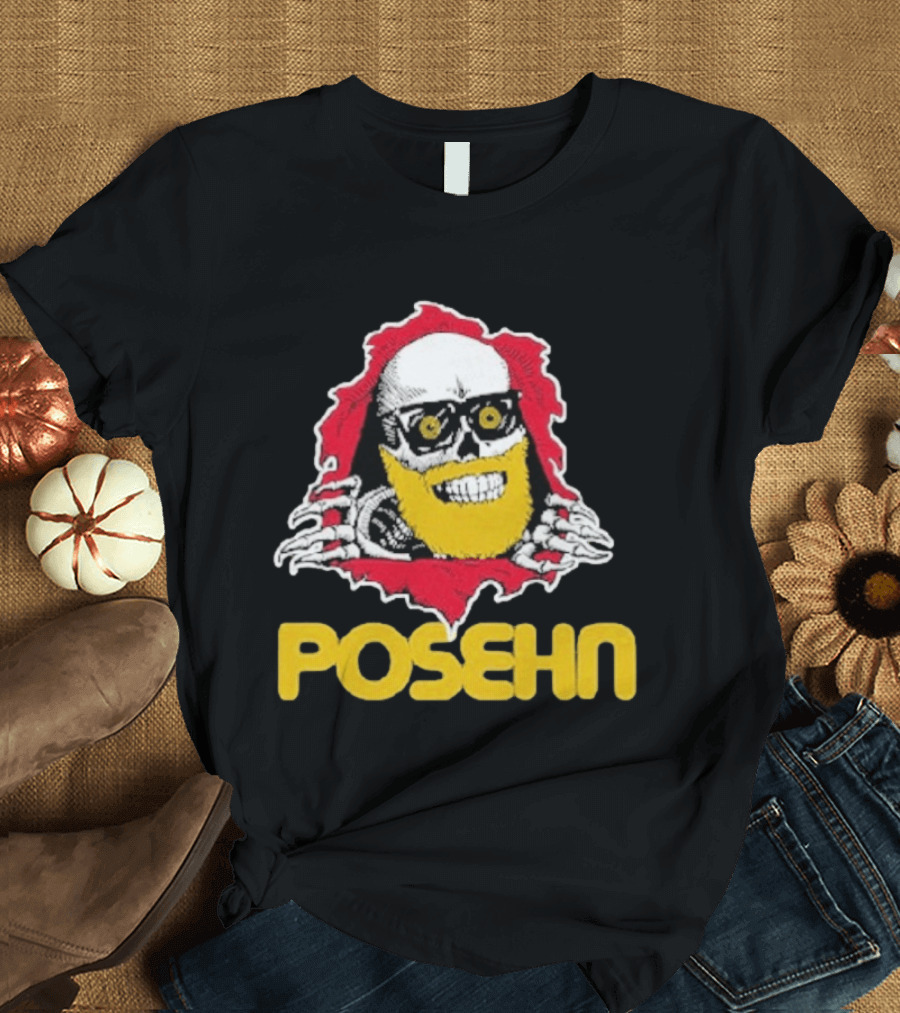 Brian Posehn Bonez Skull Design With Glasses And Yellow Beard T-Shirt