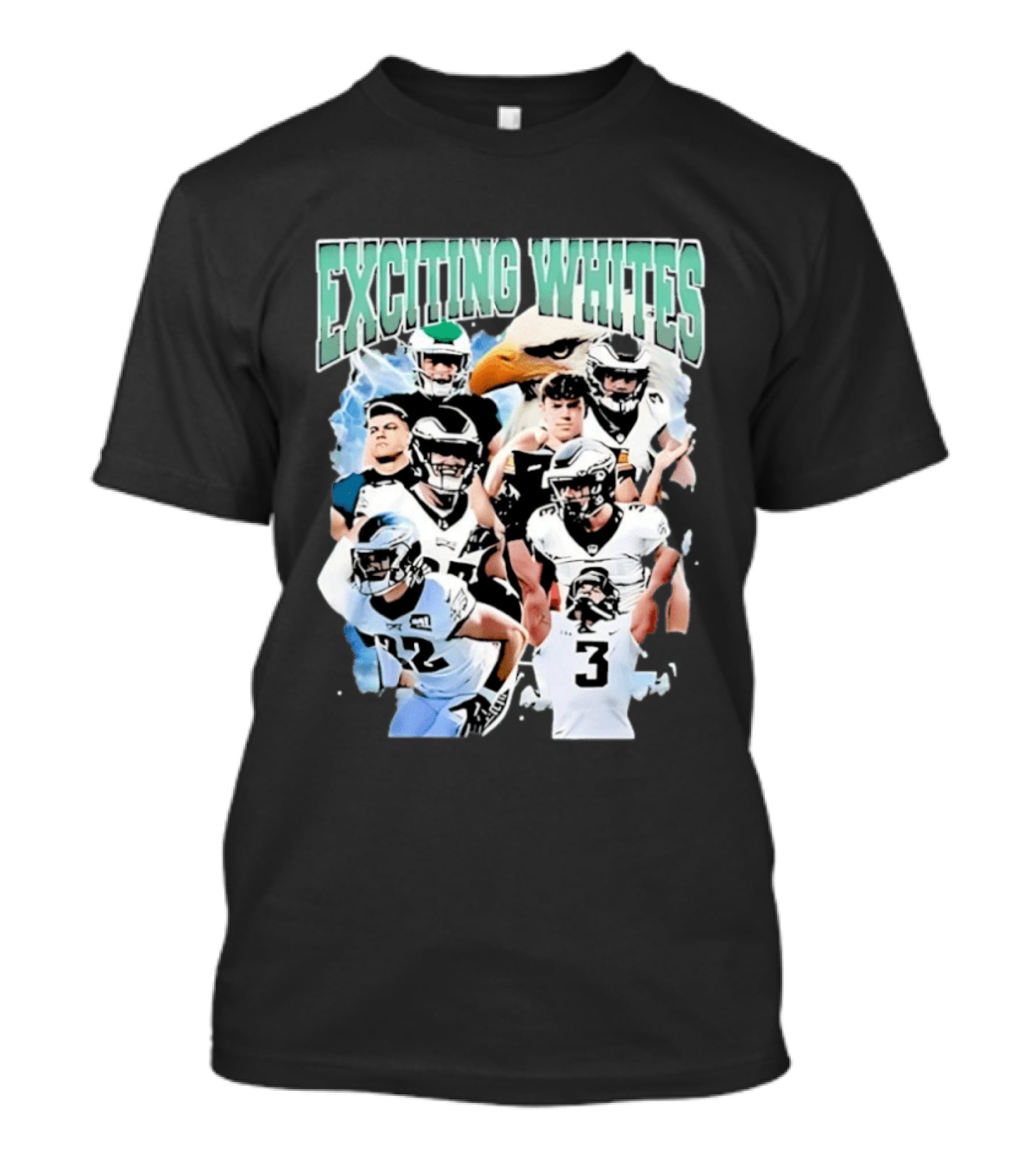 Philadelphia Eagles Exciting Whites Players And Eagle T-Shirt