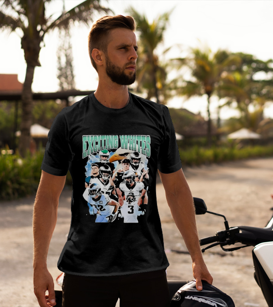 Philadelphia Eagles Exciting Whites Players And Eagle T-Shirt