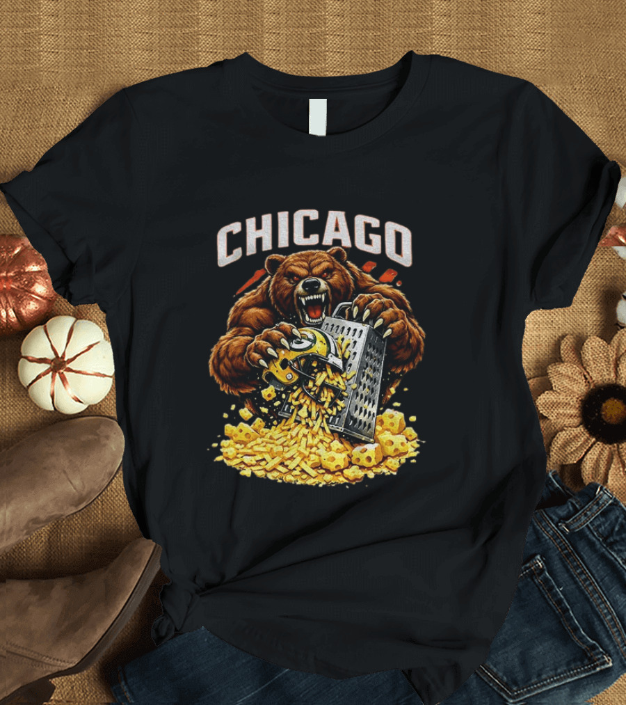 Chicago Bears Football Cheese Grater Green Bay Packers Football Rivalry 2025 T-Shirt