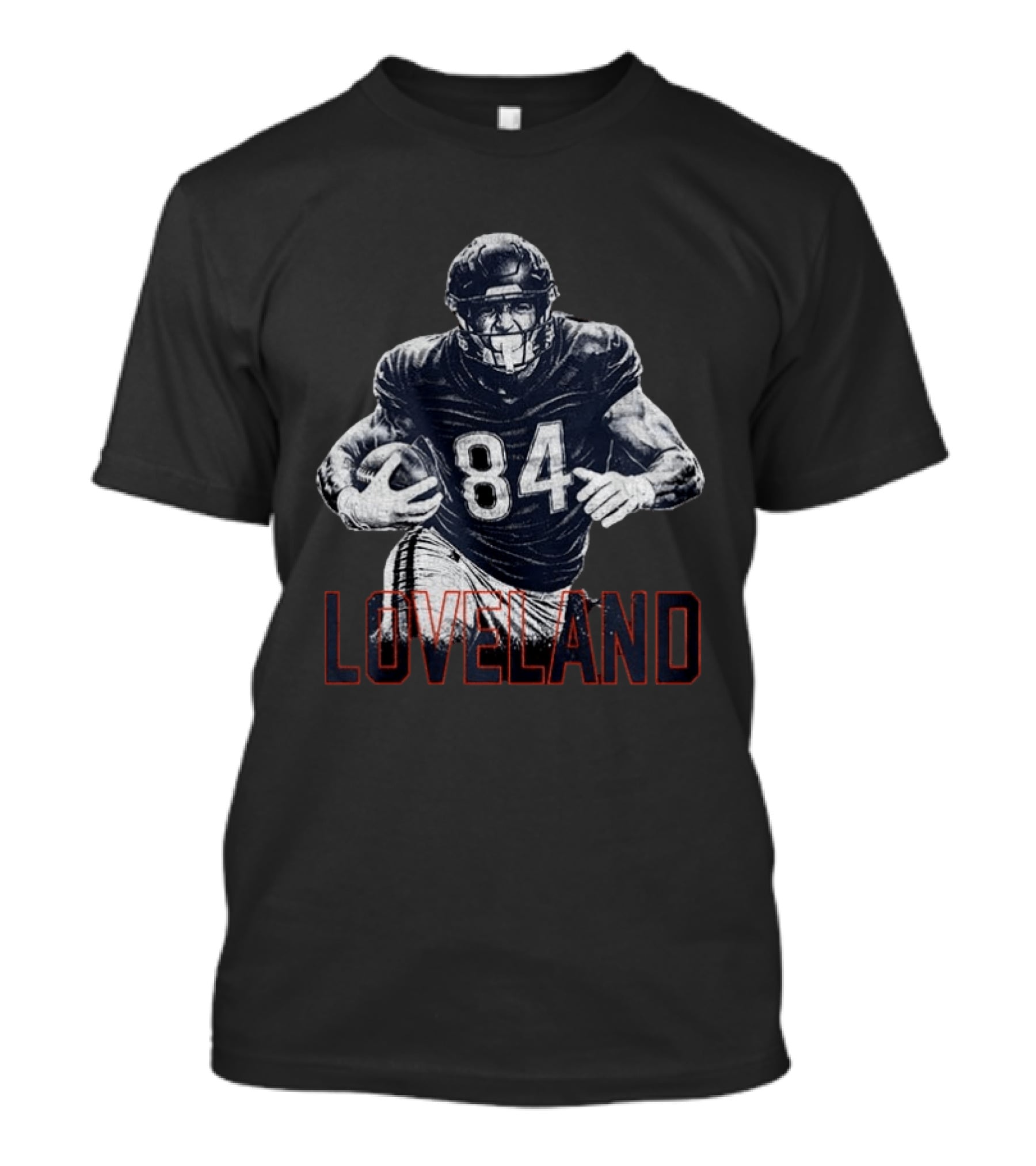 Colston Loveland 84 Chicago Bears Football Player Halftone T-Shirt