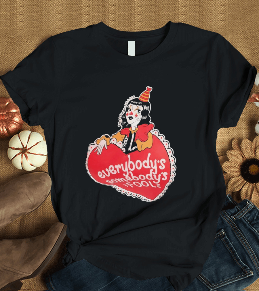 Everybody's Somebody's Fool Vintage Cartoon Clown Heart T-Shirt