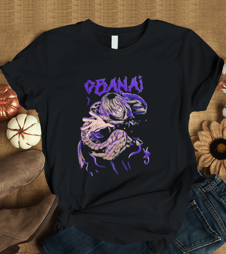 Obanai Iguro Snake Illustration From Demon Slayer Kimetsu No Yaiba Anime T-Shirt