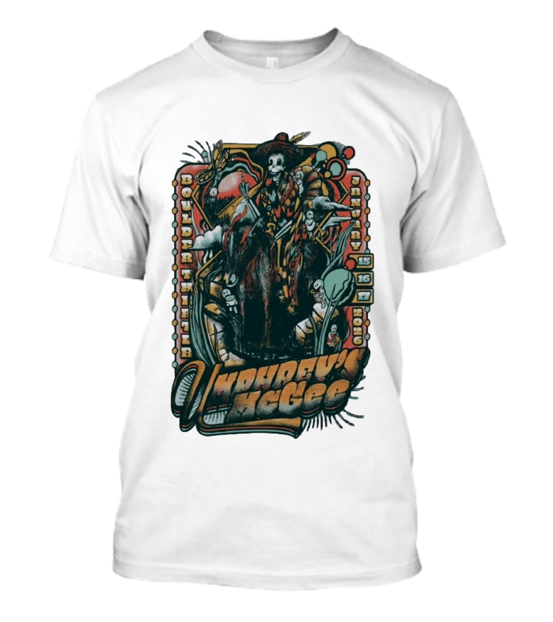 Umphrey's McGee Boulder Theater January 15 16 17 2026 Skeleton T-Shirt