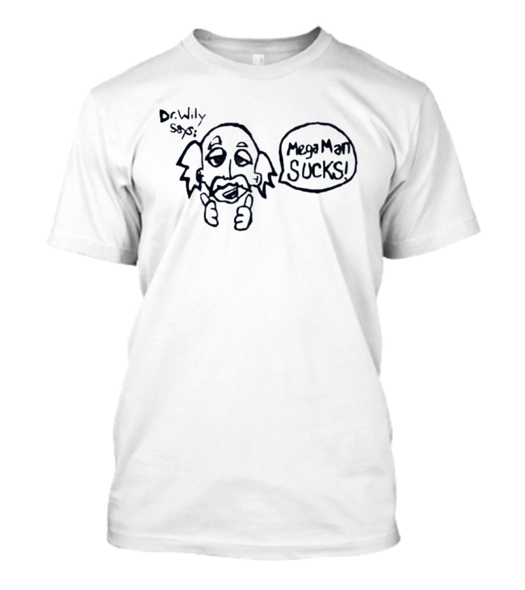 Dr Wily Says Mega Man Sucks Retro Game Humor T-Shirt