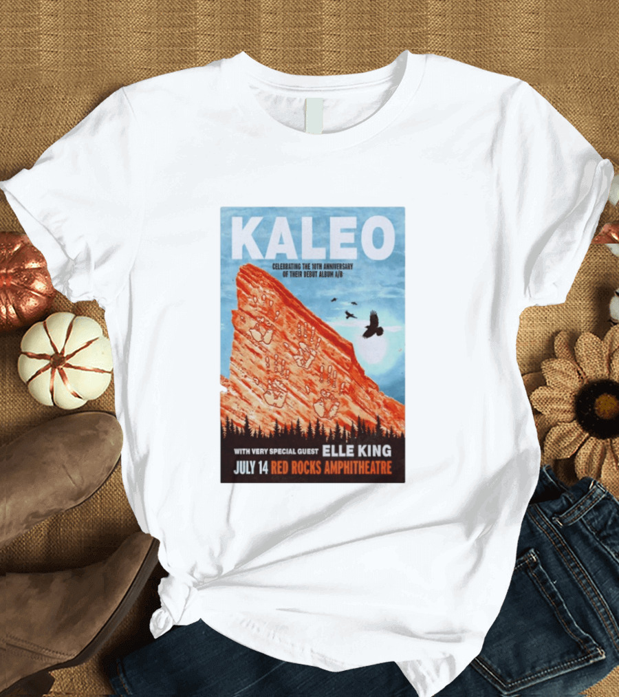 Kaleo Celebrating 10th Anniversary A/B With Guest Elle King July 14 Red Rocks Amphitheatre T-Shirt