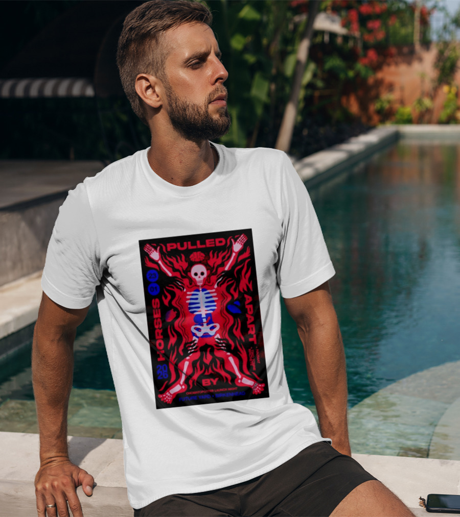 Pulled Apart By Horses January 23 2026 Future Yard Birkenhead Onomatopoeia Launch Night T-Shirt