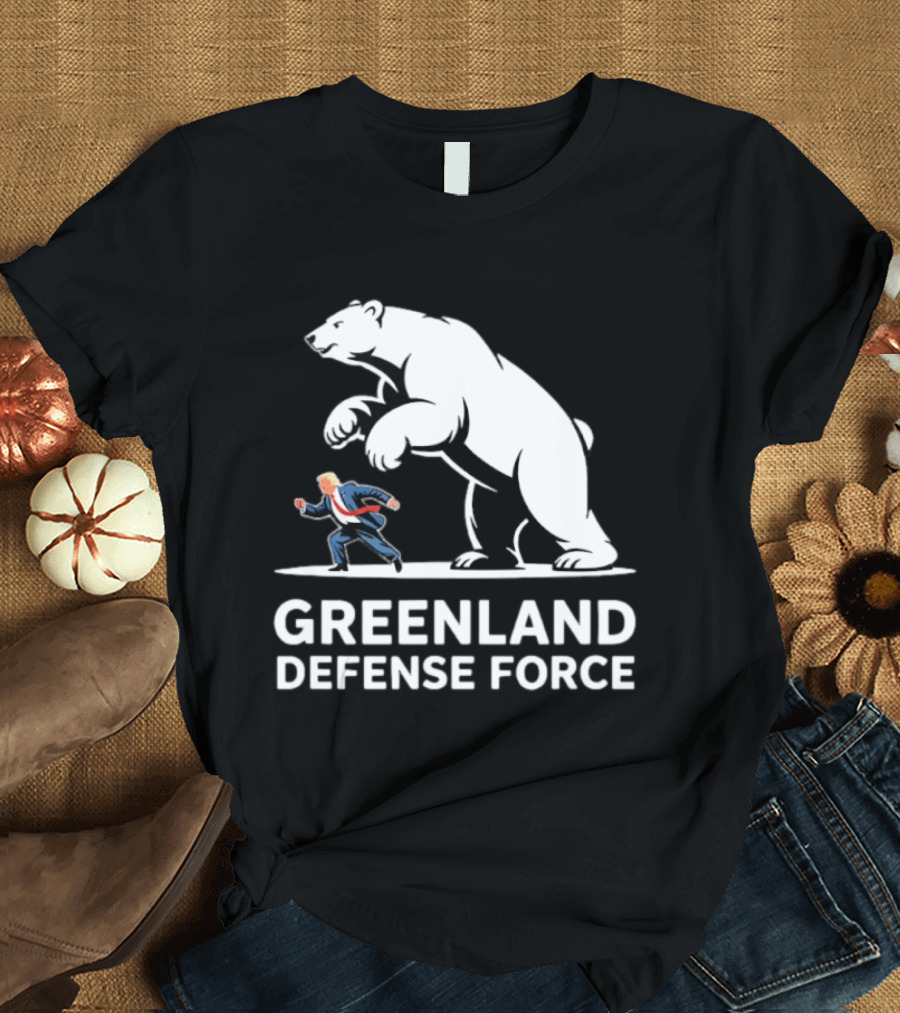 Greenland Defense Force Polar Bear Political Humor T-Shirt