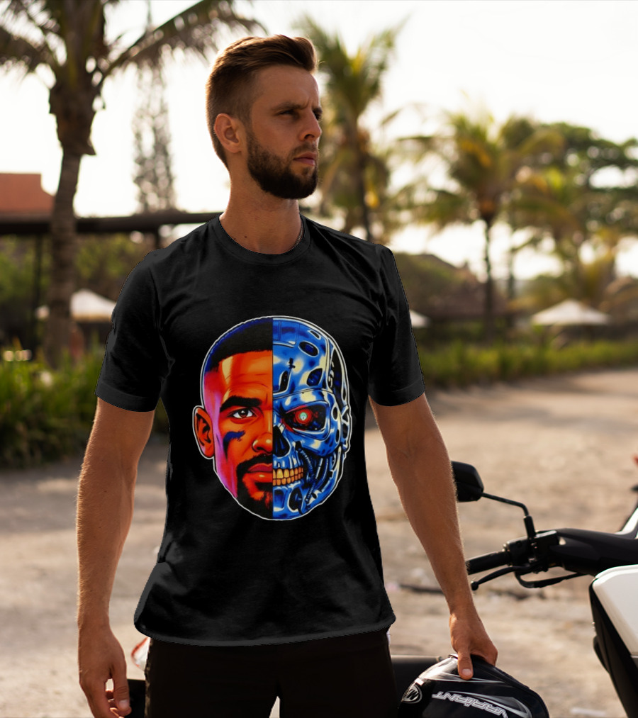 Jalen Hurts The Terminator Half Face Robo Fusion T-Shirt