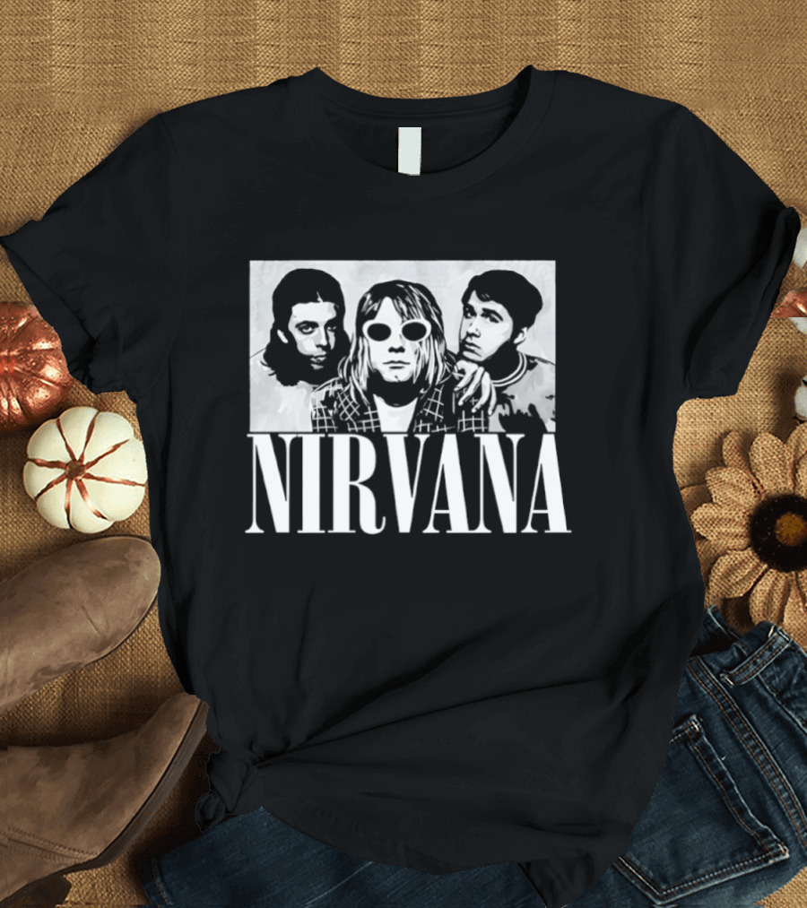 Krist Novoselic Kurt Cobain Pat Smear Nirvana Nevermind Album T-Shirt